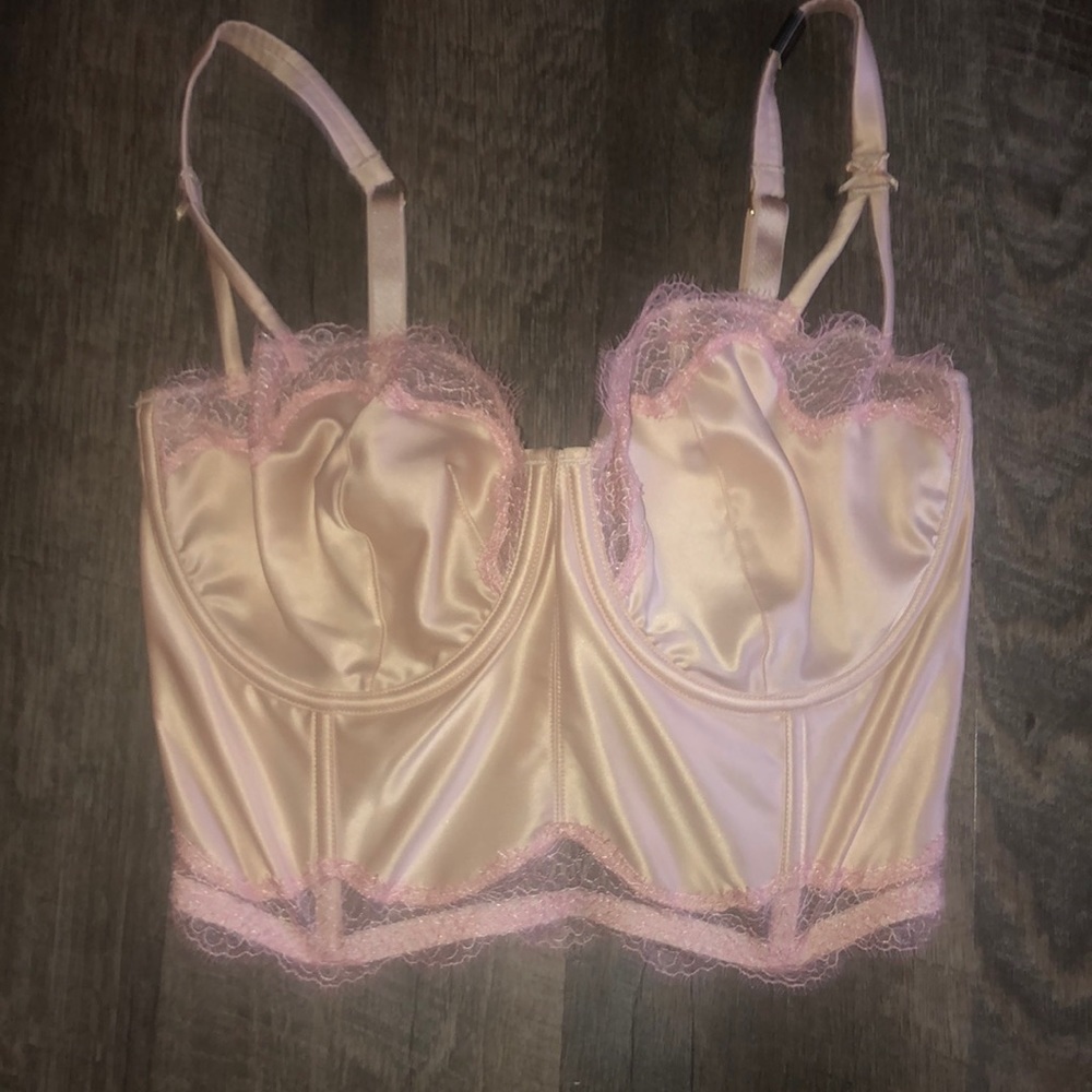 Nude and Pink Lace Victoria Secret Bra With Corset